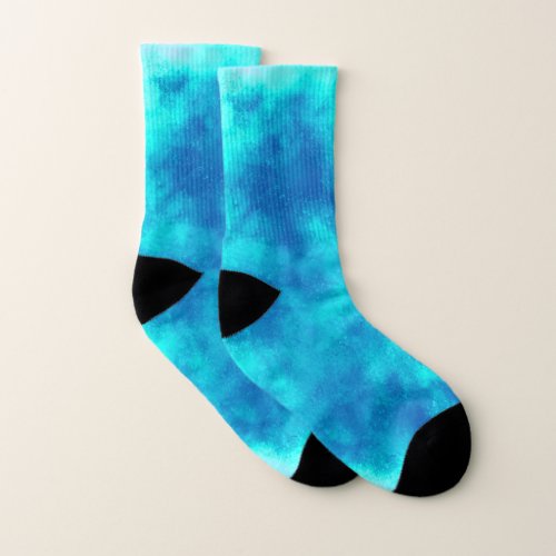 Blue Cloud effect  All_Over_Print Socks