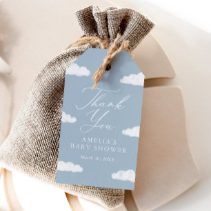 Blue Cloud Nine Baby Shower Favor Tag