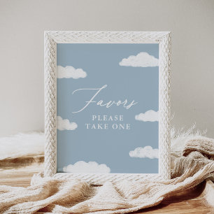 Blue Cloud Nine Baby Shower Favors Sign