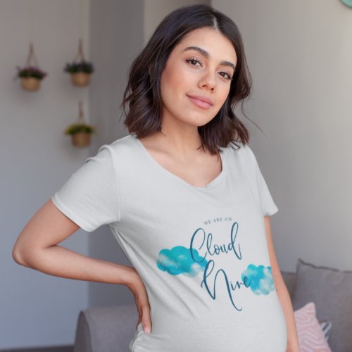 Blue Cloud Nine Baby Shower T_Shirt