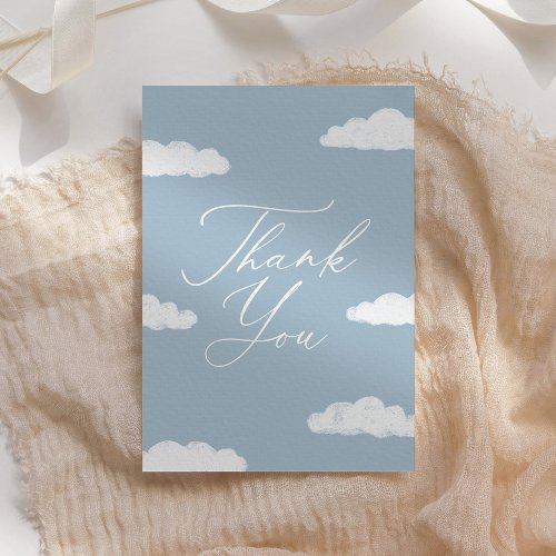 Blue Cloud Nine Baby Shower Thank You Card