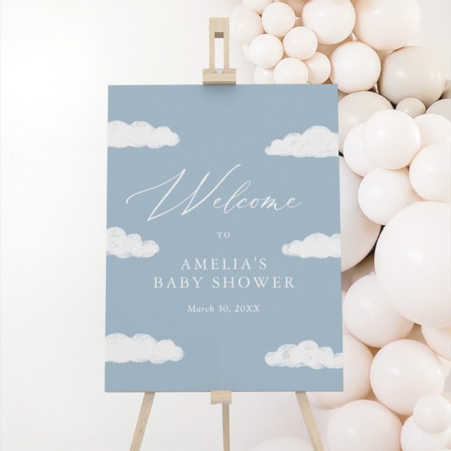 Blue Cloud Nine Baby Shower Welcome Sign (Creator Uploaded)