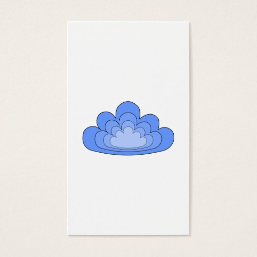 Blue Cloud on White Background. Business Card Template