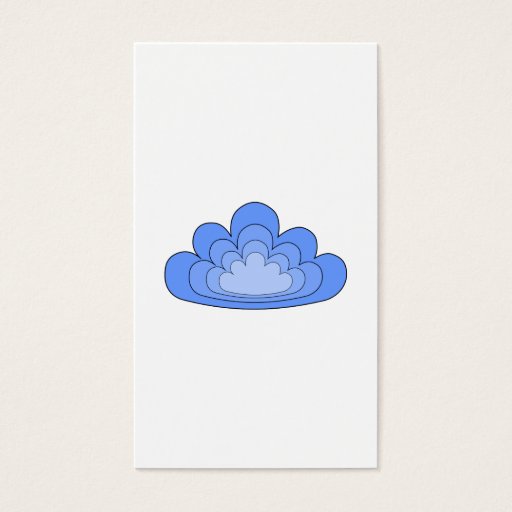 Customizable Blue Cloud on White Background. Business Card Template