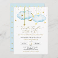 Blue Cloud Twinkle Twinkle Little Star Invitation