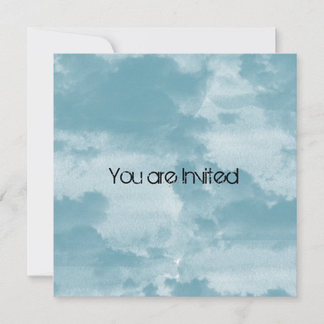 Blue Clouds Baby Shower Invitation (Front)