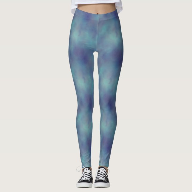 blue clouds leggings (Front)