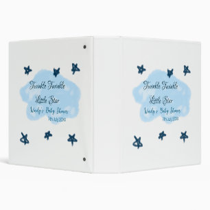 Blue clouds twinkle Twinkle Little Star baby showe 3 Ring Binder
