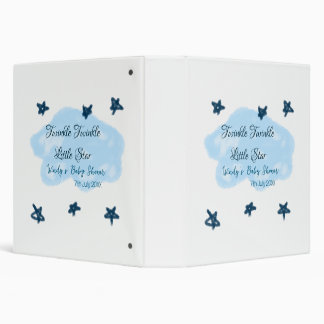 Blue clouds twinkle Twinkle Little Star baby showe 3 Ring Binder