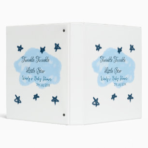 Blue clouds twinkle Twinkle Little Star baby showe 3 Ring Binder