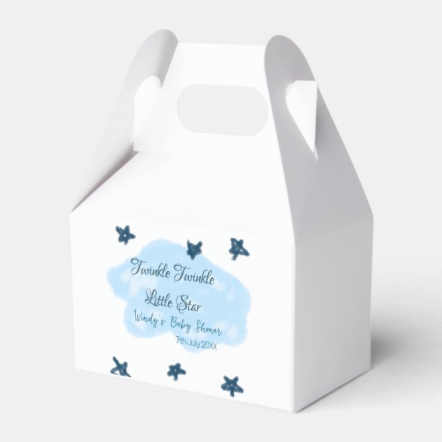 Blue clouds twinkle Twinkle Little Star baby showe Favor Boxes (Front Side)
