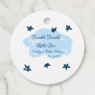 Blue clouds twinkle Twinkle Little Star baby showe Favor Tags