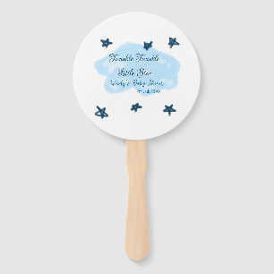 Blue clouds twinkle Twinkle Little Star baby showe Hand Fan