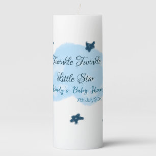 Blue clouds twinkle Twinkle Little Star baby showe Pillar Candle