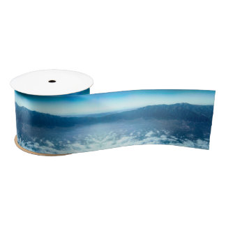 Blue Cloudy Mountain Satin Ribbon