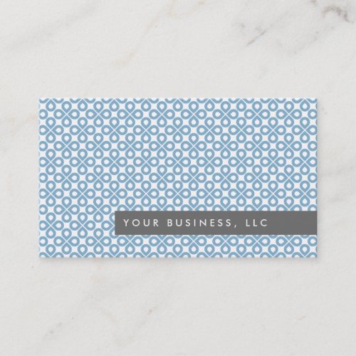 Blue Clover Pattern/Gray Bar Business Card Design