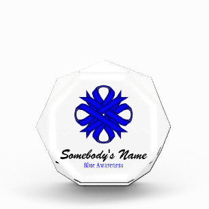 Blue Clover Ribbon by Kenneth Yoncich Acrylic Award