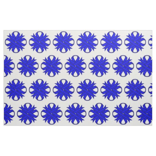 Blue Clover Ribbon by Kenneth Yoncich Fabric