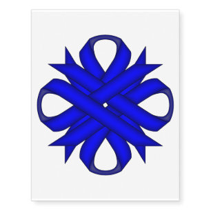 Blue Clover Ribbon by Kenneth Yoncich Temporary Tattoos