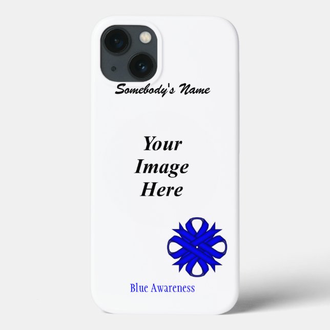 Blue Clover Ribbon Template by Kenneth Yoncich Case-Mate iPhone Case (Back)