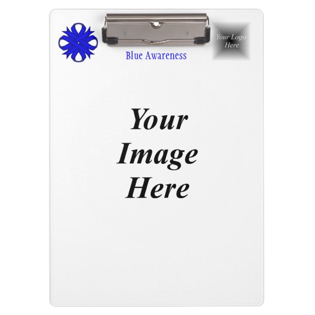 Blue Clover Ribbon Template by Kenneth Yoncich Clipboard (Front)