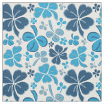 Blue Clover Shamrock Pattern St. Patrick`s Day Fabric