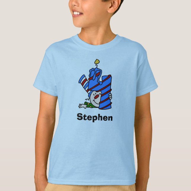 Blue Clown 4th Birthday T-shirt (Front)