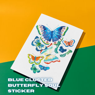 Blue Cluster Butterfly Soul Sticker