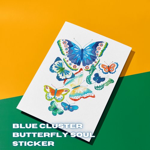 Blue Cluster Butterfly Soul Sticker