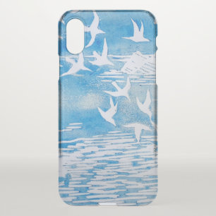 Blue Coast Birds Modern Watercolor Art iPhone X Case