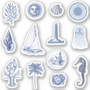 Blue Coastal Aesthetic Pack Sticker