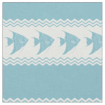 Blue Coastal Angelfish Stripes Fabric