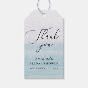 Blue Coastal Bridal Shower Beach Thank You Favor Gift Tags