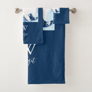 blue coastal cowgirl  bath towel set