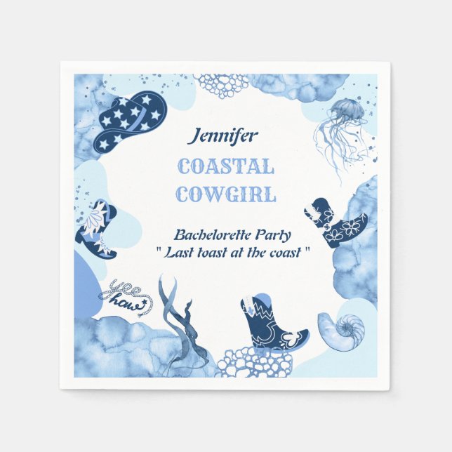 blue coastal cowgirl napkins (Front)