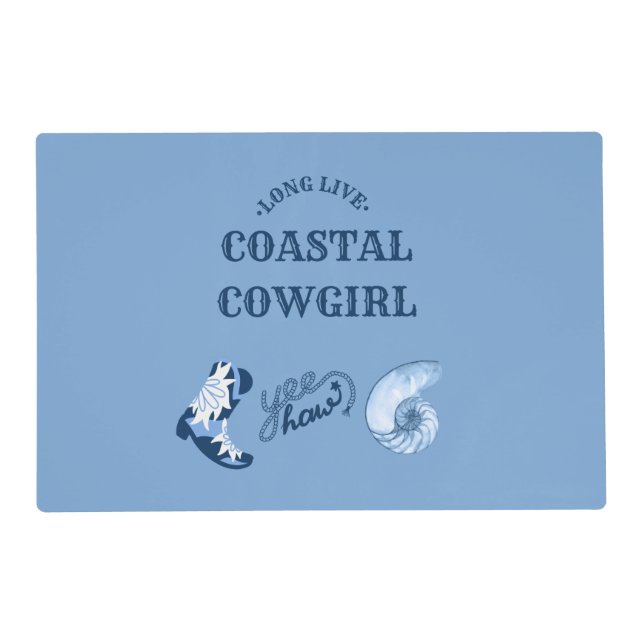 blue coastal cowgirl  placemat (Back)