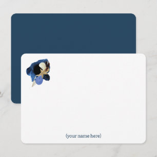 Blue coastal floral Japandi all occasion blank Note Card