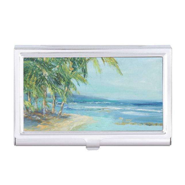 Blue Coastal Lagoon Business Card Case (Front)