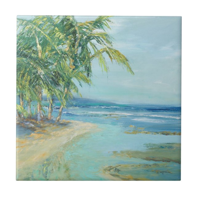 Blue Coastal Lagoon Ceramic Tile (Front)