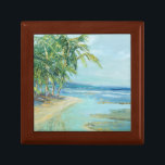 Blue Coastal Lagoon Gift Box<br><div class="desc">"Blue Coastal Lagoon" by Suzanne Wilkins. Features a serene beach with tropical trees.</div>