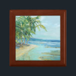 Blue Coastal Lagoon Gift Box<br><div class="desc">"Blue Coastal Lagoon" by Suzanne Wilkins. Features a serene beach with tropical trees.</div>