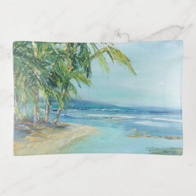 Blue Coastal Lagoon Trinket Tray (Front)