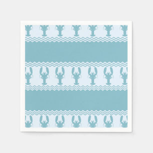 Blue Coastal Lobster Stripes Napkins