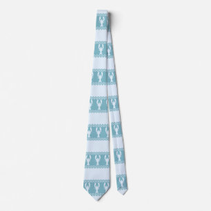 Blue Coastal Lobster Stripes Neck Tie