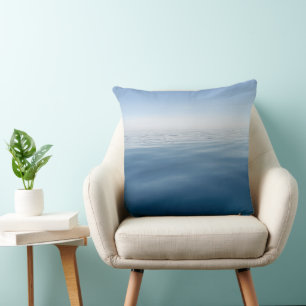 Blue Coastal Nautical Beach House Throw Pillow