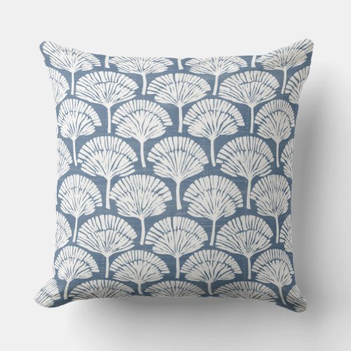 Blue Coastal Pattern Throw Pillow