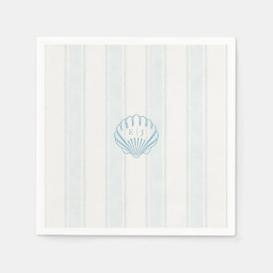 Blue Coastal Seashell Wedding Napkins