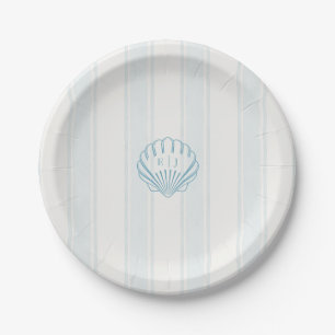 Blue Coastal Seashell Wedding  Paper Plates