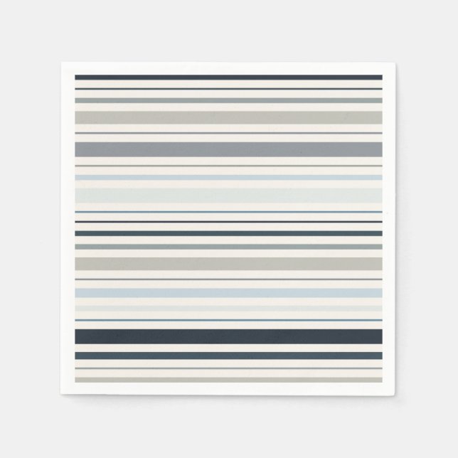 Blue Coastal Stripes Napkins (Front)