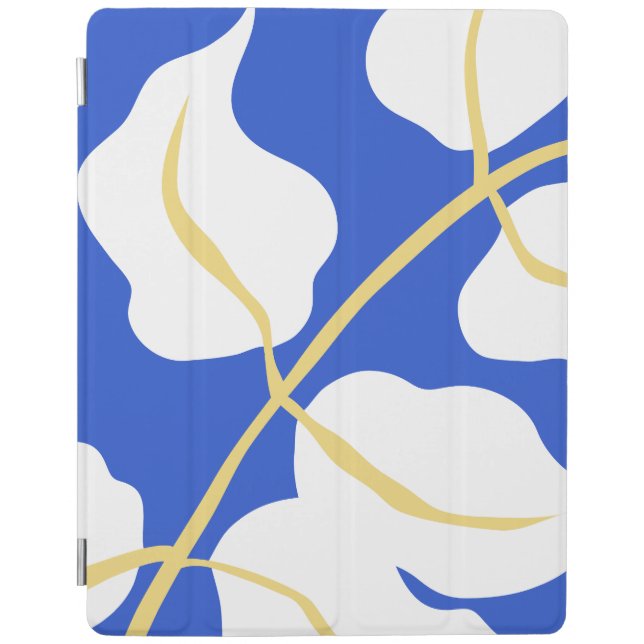 Blue coastal summer print leaf  iPad air cover (Front)